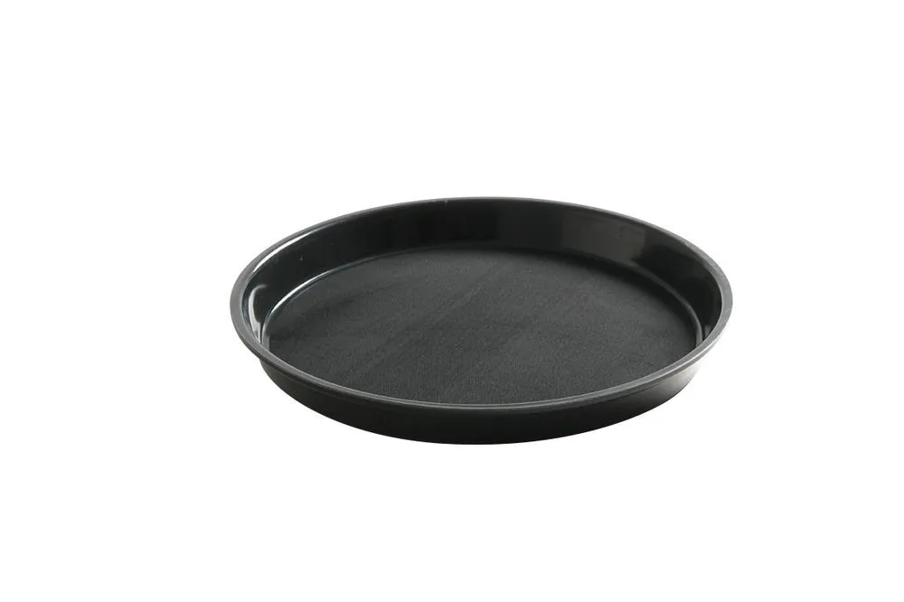 Runder Servierteller mit hohem Rand aus Polypropylen - Schwarz - Durchmesser 320 mm