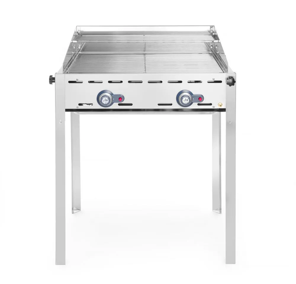 Professioneller Gasgrill Green Fire - 2 Brenner - Edelstahlgrillrost