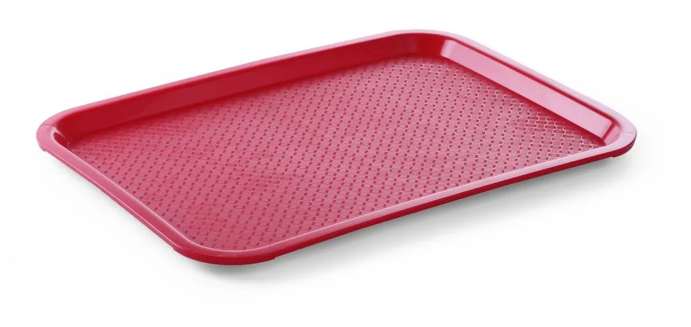 Rechteckiges Fast-Food-Tablett Rot - 415 x 305 mm