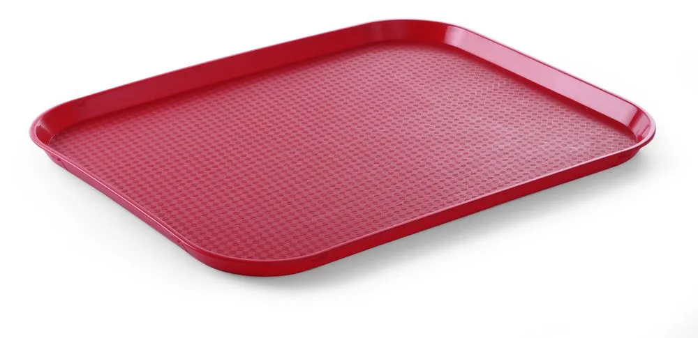 Rechteckiges Tablett Fast Food - Großes Modell 450 x 350 mm - Rot- Rot