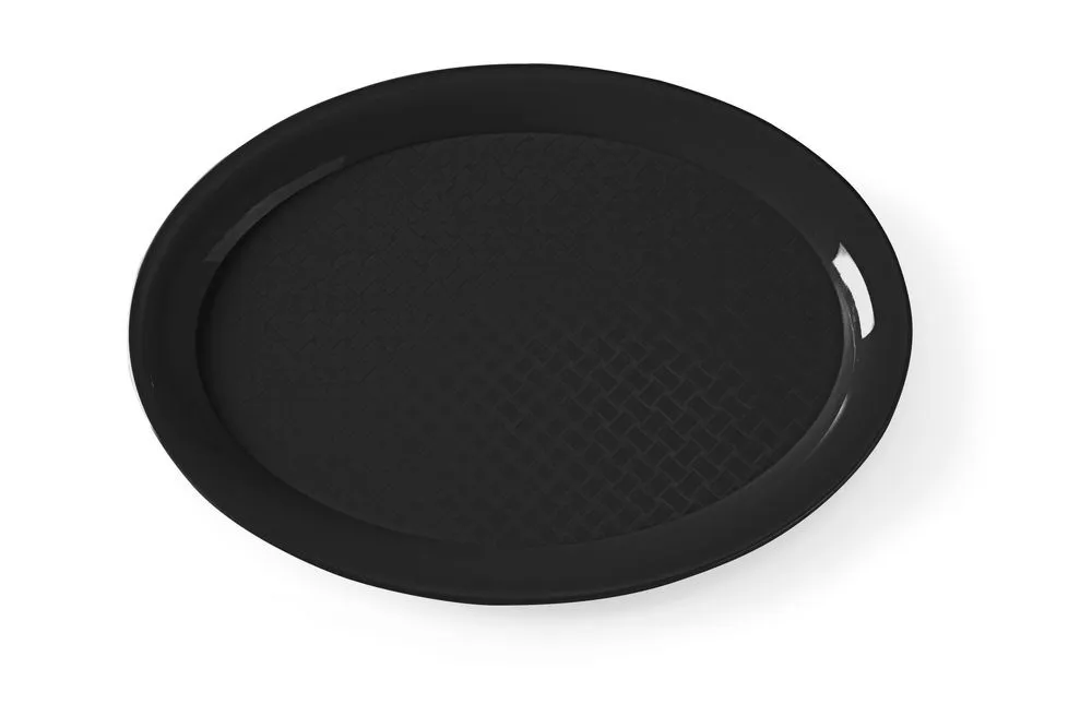 Serviertablett Fast Food Oval - Schwarz