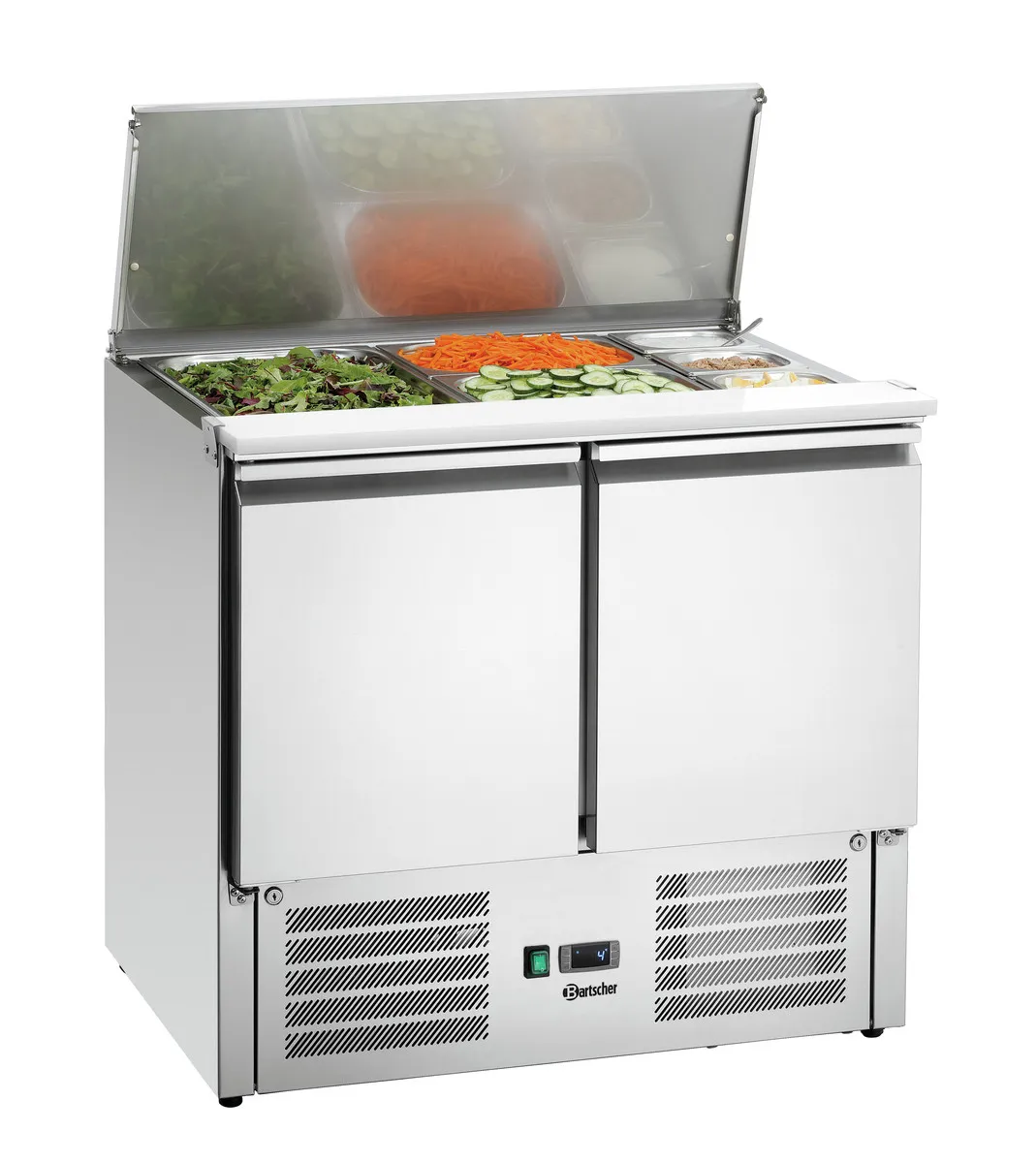 Gekühlte Saladette - 2 x 1/1 GN + 3 x 1/6 GN - 2 Türen