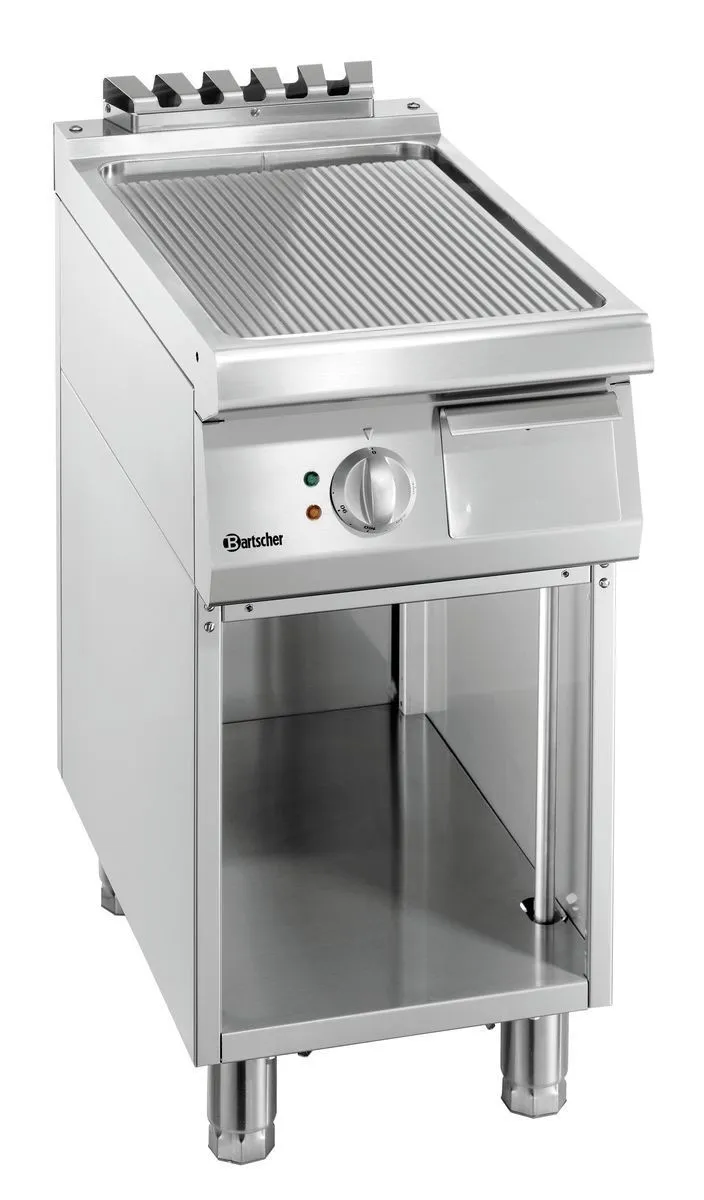 Platte zum Grillen mit Rillen Breite 400 mm - Elektrisch