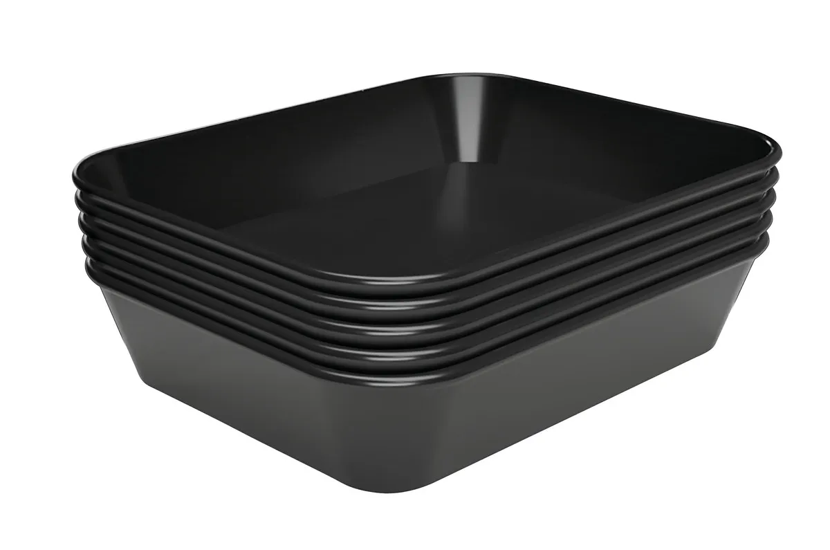 Präsentationsplatte Melamin Schwarz - L 150 x T 190 x H 40 mm - Satz von 5