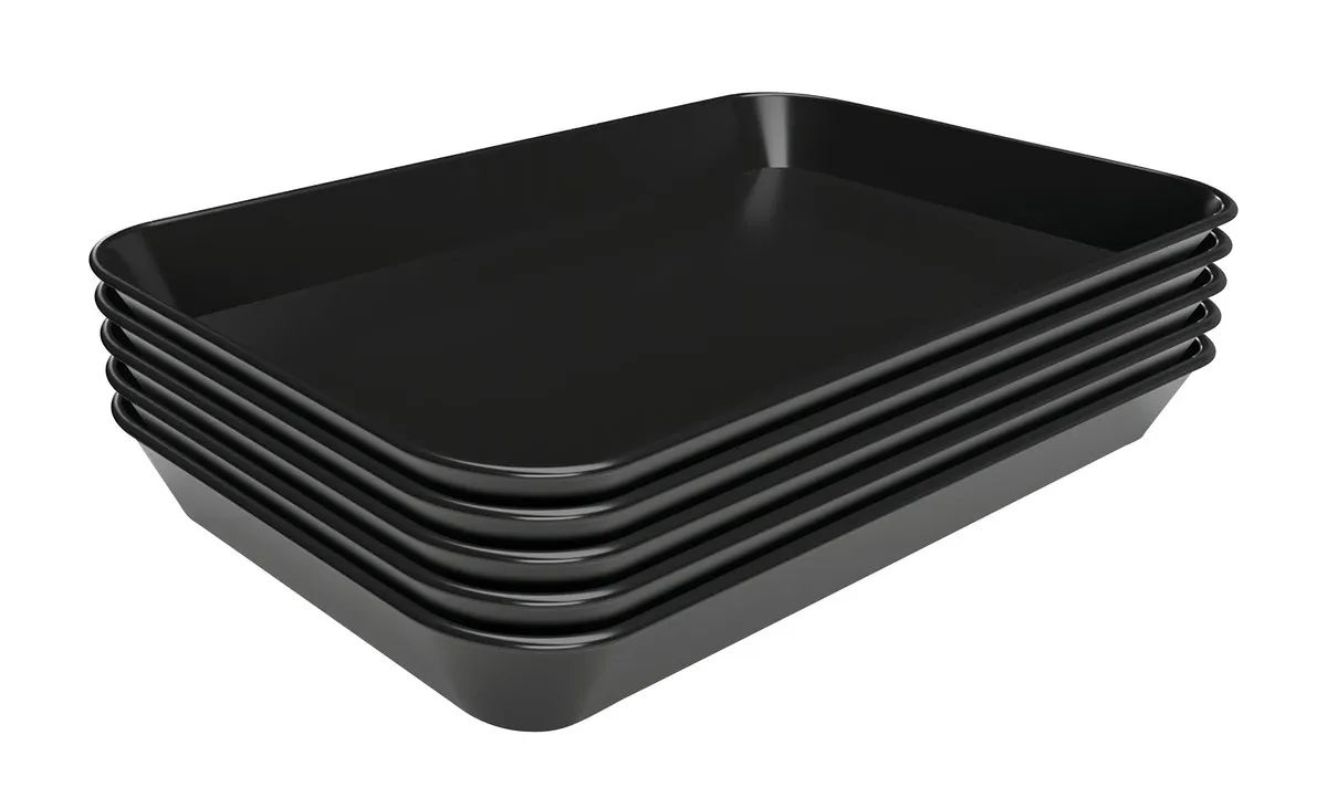 Schwarze Melamin-Präsentationsplatte - L 250 x B 350 x H 40 mm - Satz von 5