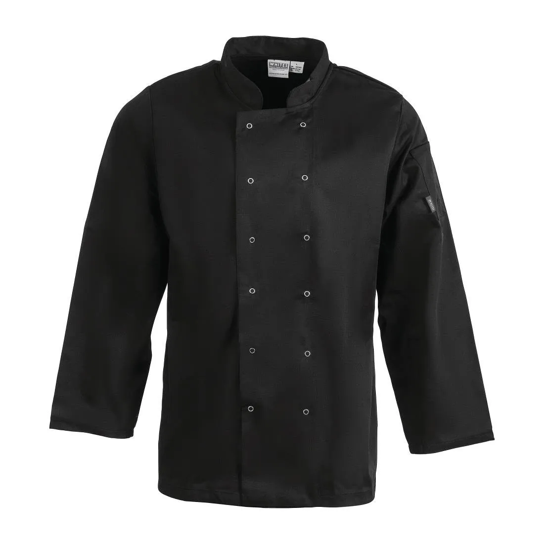 Schwarze Unisex-Kochjacke mit langen Ärmeln Vegas - Größe XL