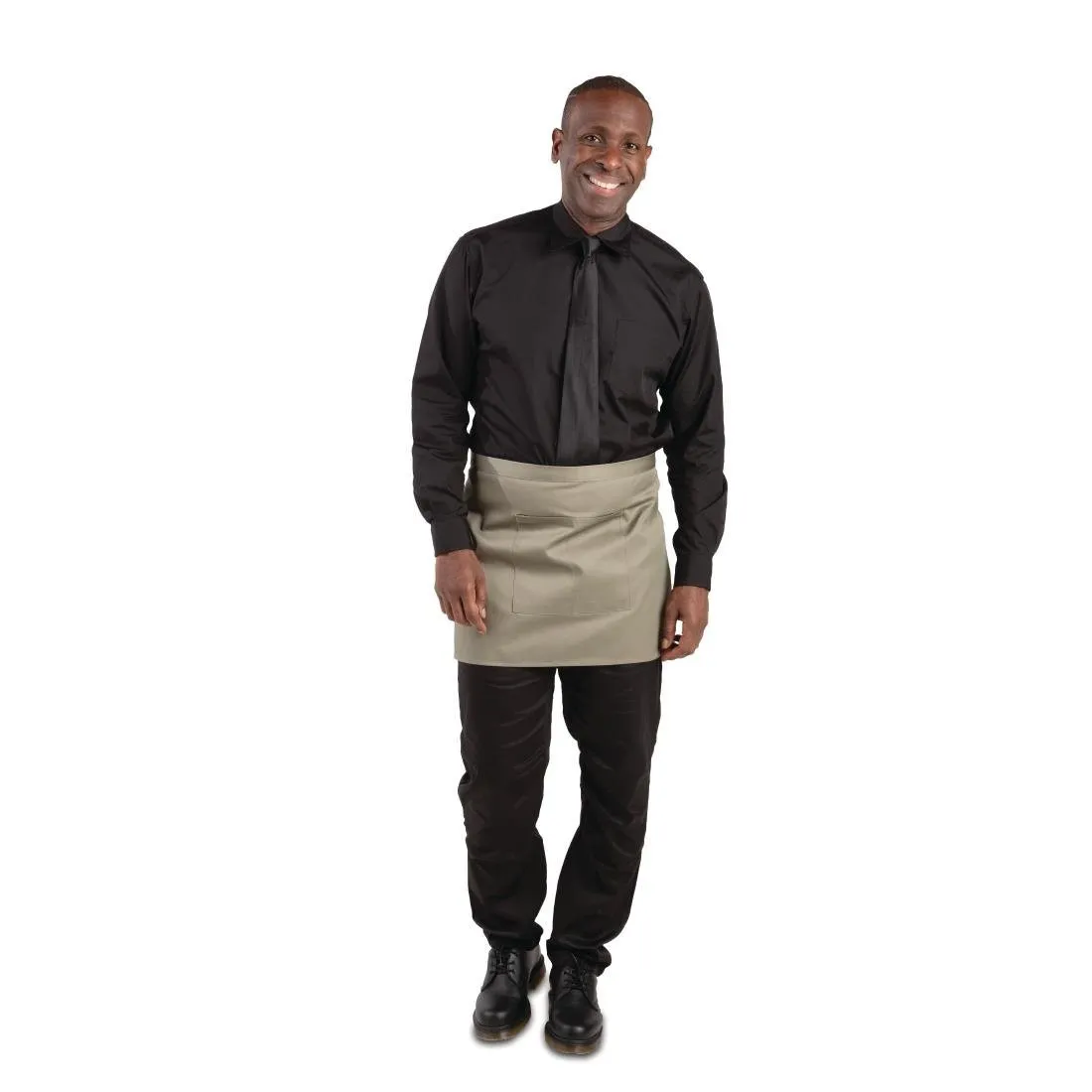 Kurze Kellnerschürze Olive aus Polycotton - 373 x 750 mm