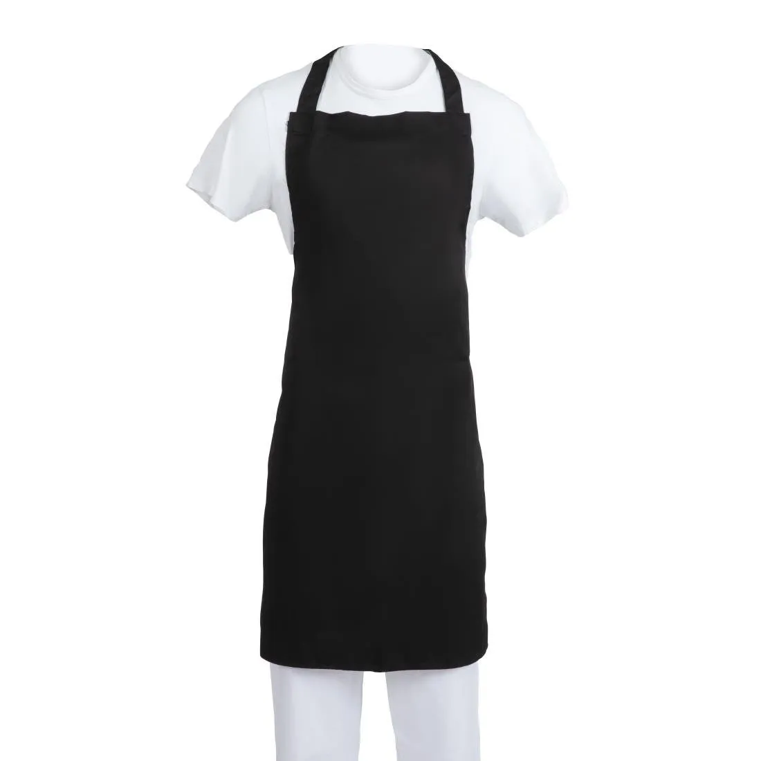 Schürze Latzschürze Schwarz aus Polycotton - 900 x 1040 mm