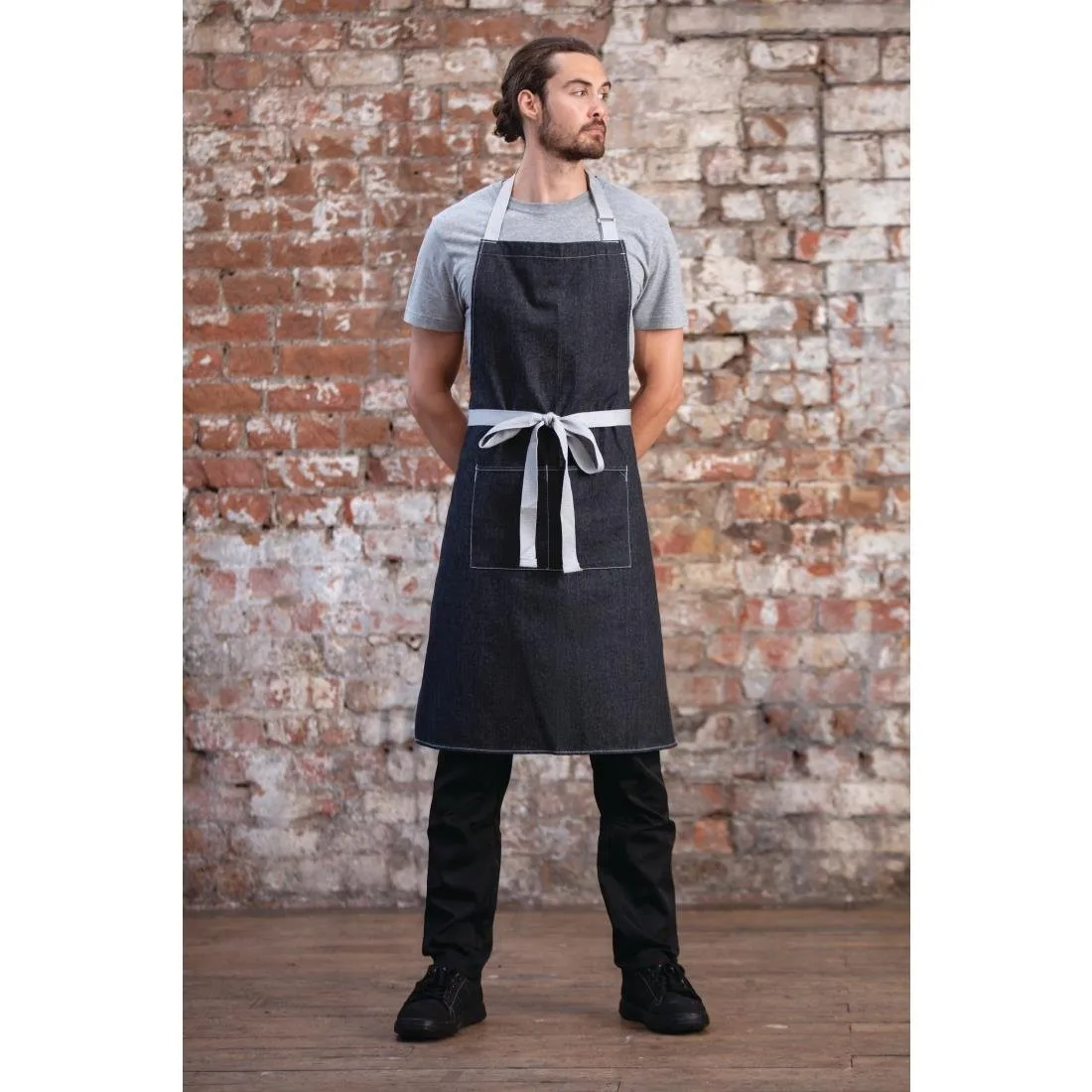 Schürze Latzschürze Denim Schwarz Southside aus Polycotton - 700 x 1000 mm