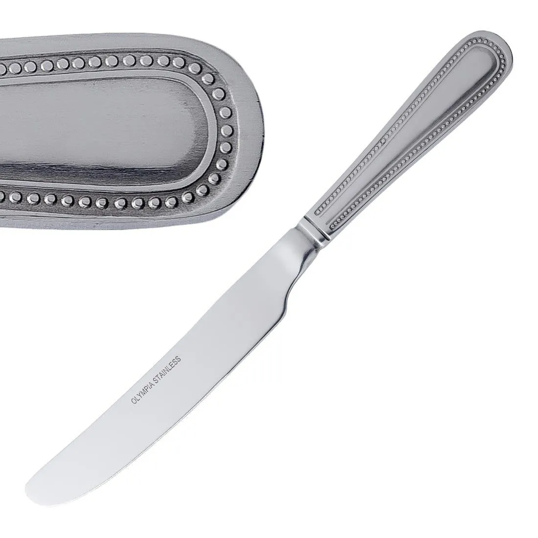 Tischmesser Bead mit massivem Griff - Set mit 12 Stück