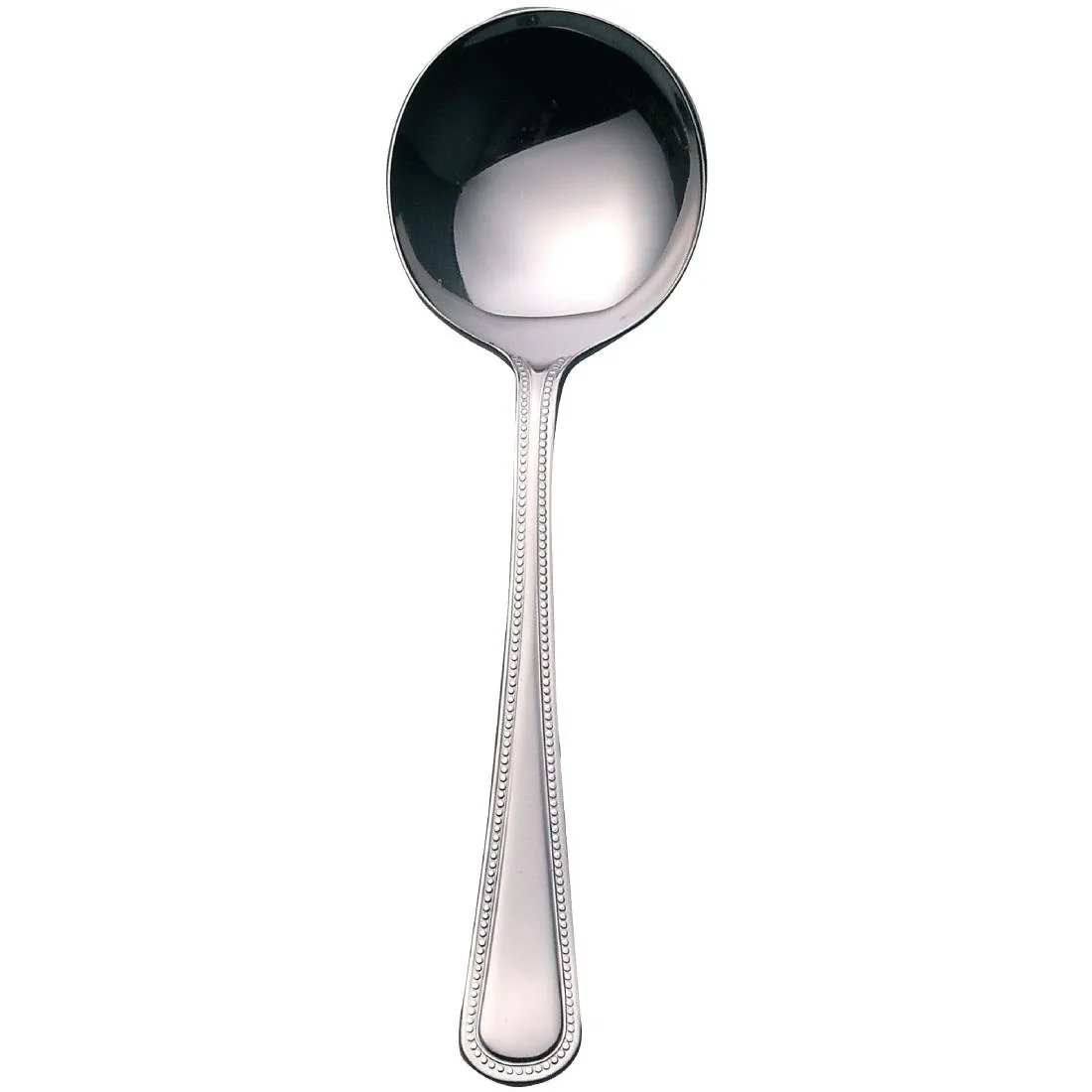 Runde Edelstahl-Suppenlöffel Perle - Set mit 12