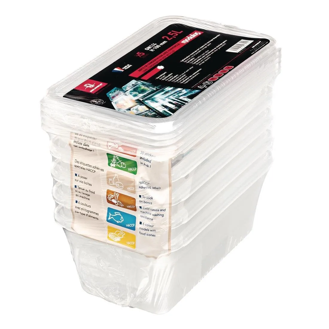 GN 1/4 Aufbewahrungsbox für den intensiven Gebrauch - 3,5 L - Packung mit 5