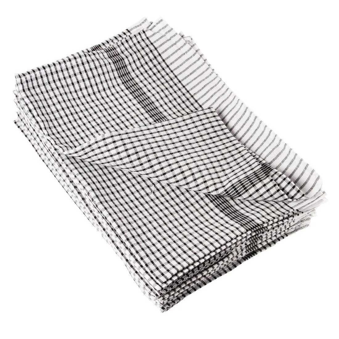 Schwarze Polycotton-Geschirrtücher - Packung mit 10