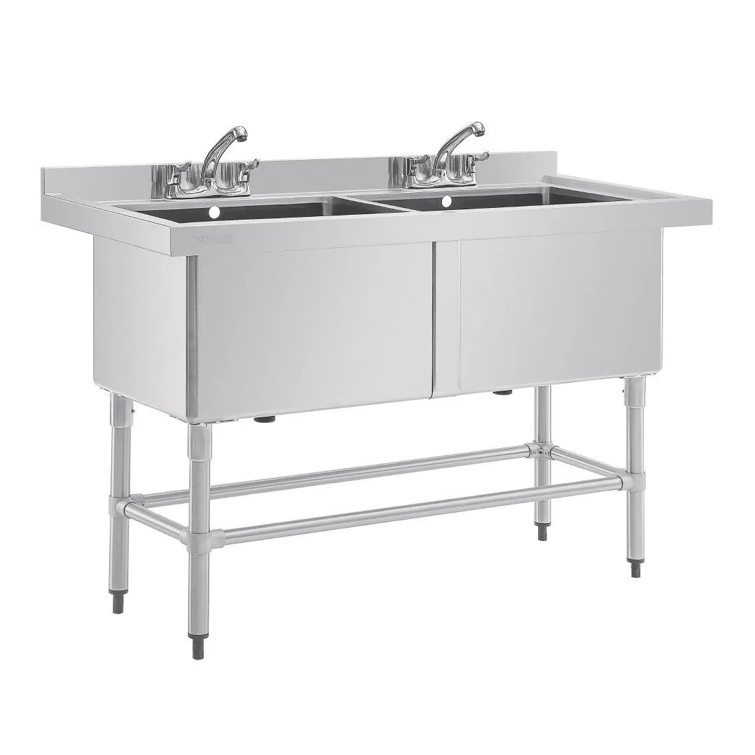 Doppelwaschbecken mit Spritzschutz - 2 x 100 L - 1410 x 600 mm