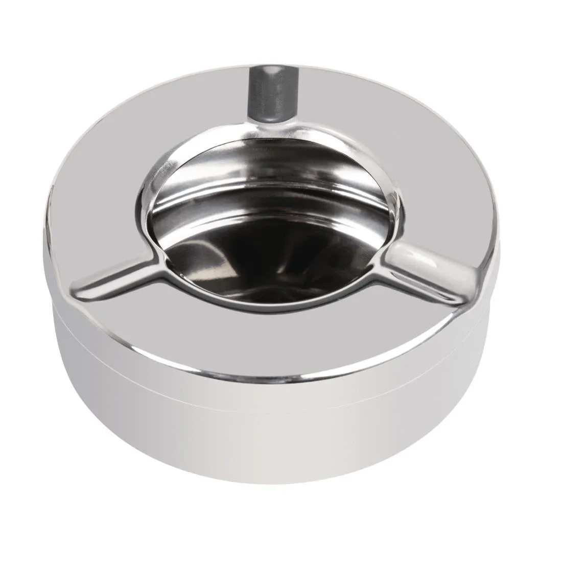 Aschenbecher aus Edelstahl windfest - Ø 90 mm - 6er Pack