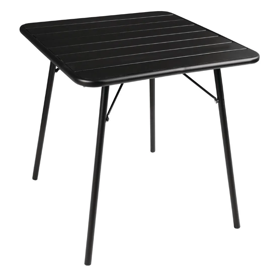 Tisch mit schwarzen Latten aus Stahl - 700 x 700 mm