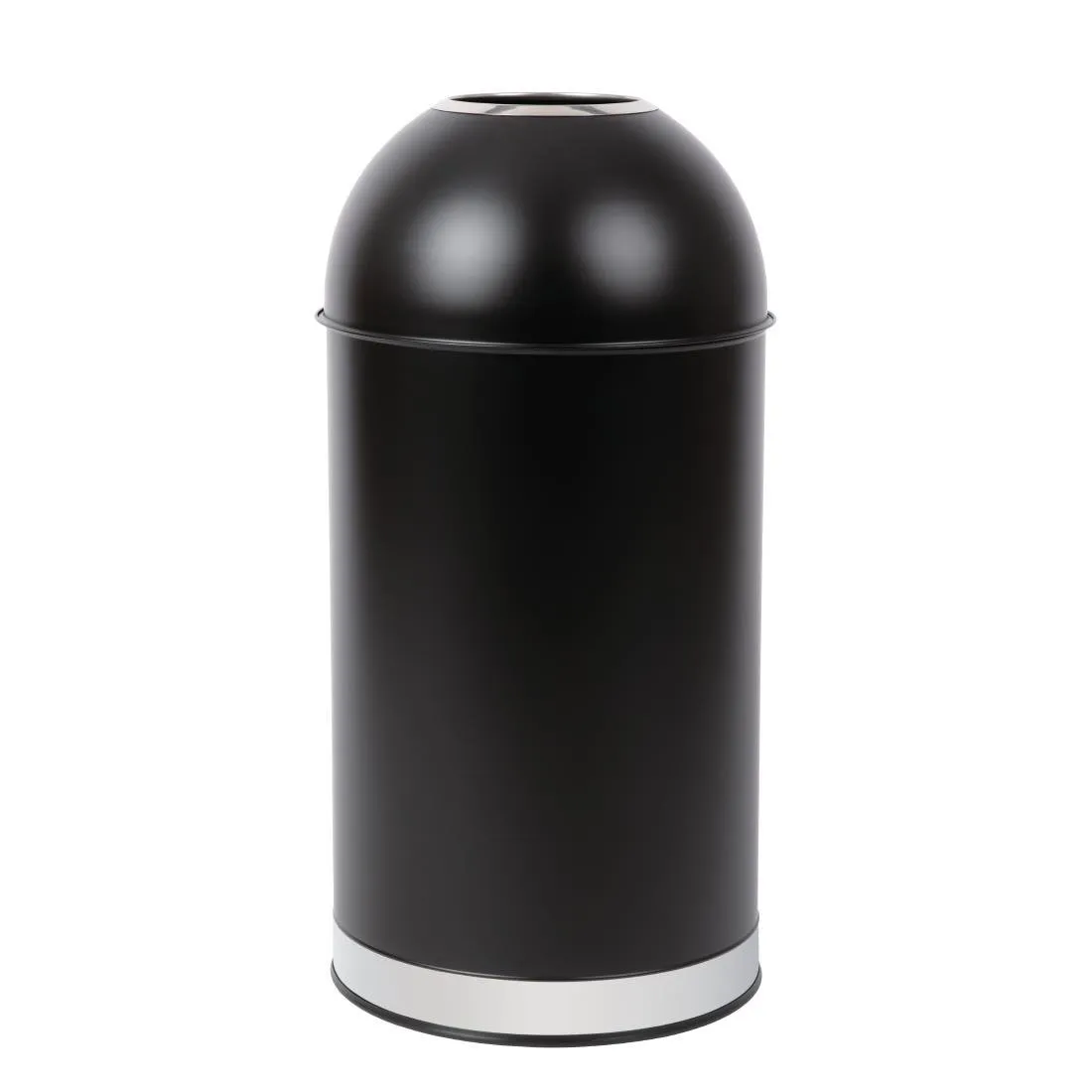 Mülleimer Dome offen aus schwarzem Stahl - 40 L