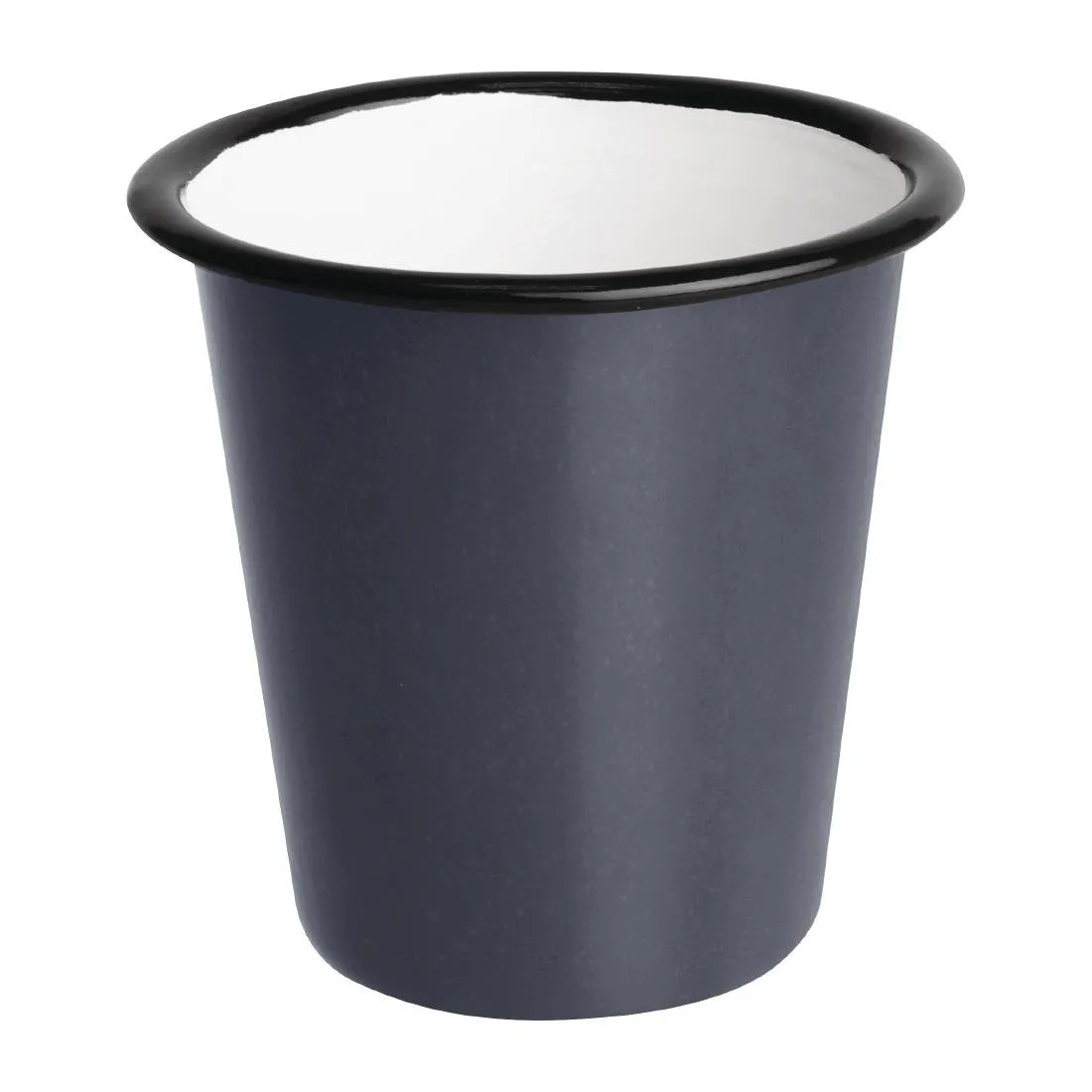 Emaillebecher in Grau und Schwarz 310 ml - Set mit 6
