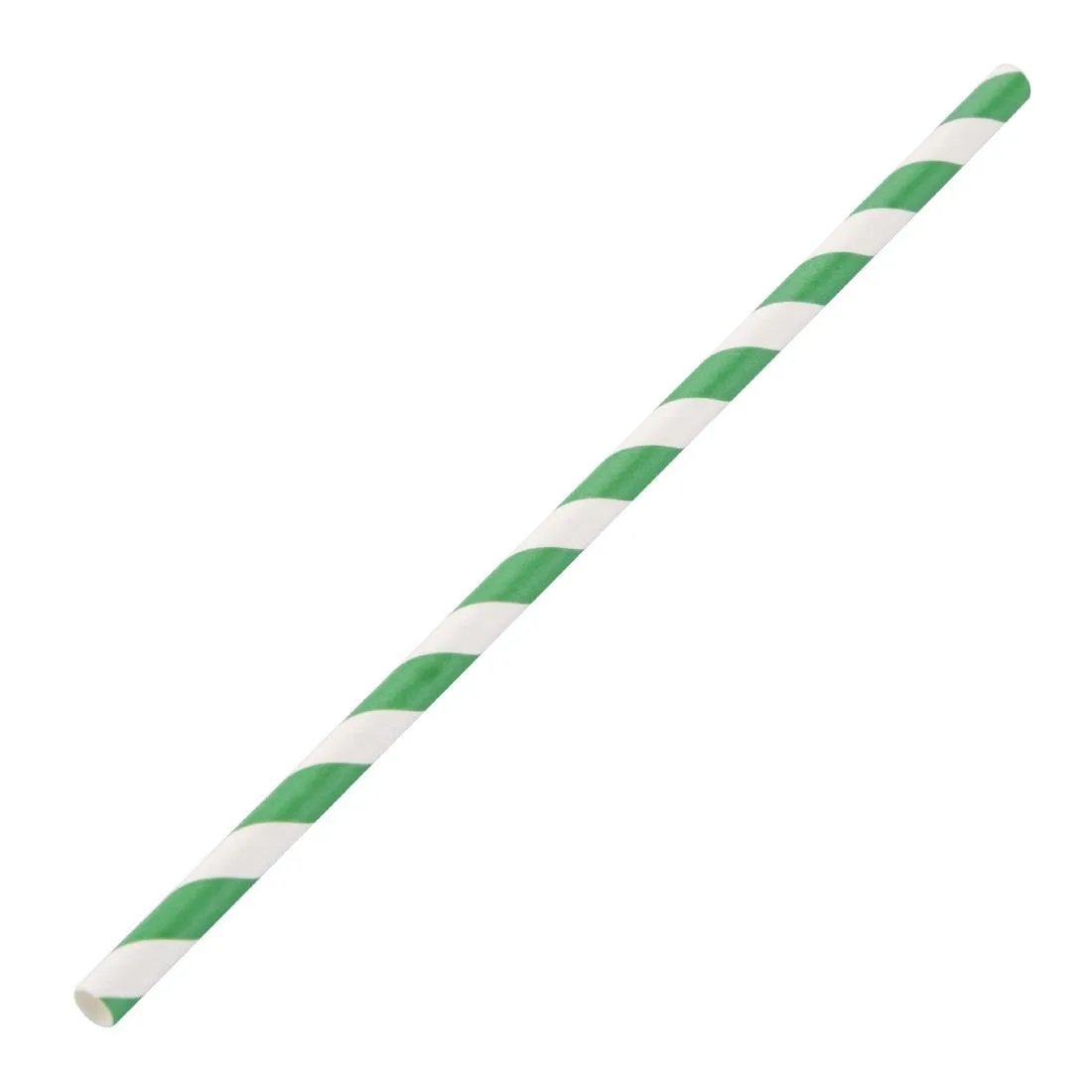 Kompostierbare grüne und weiße Papierstrohhalme - L 210 mm - Packung mit 250
