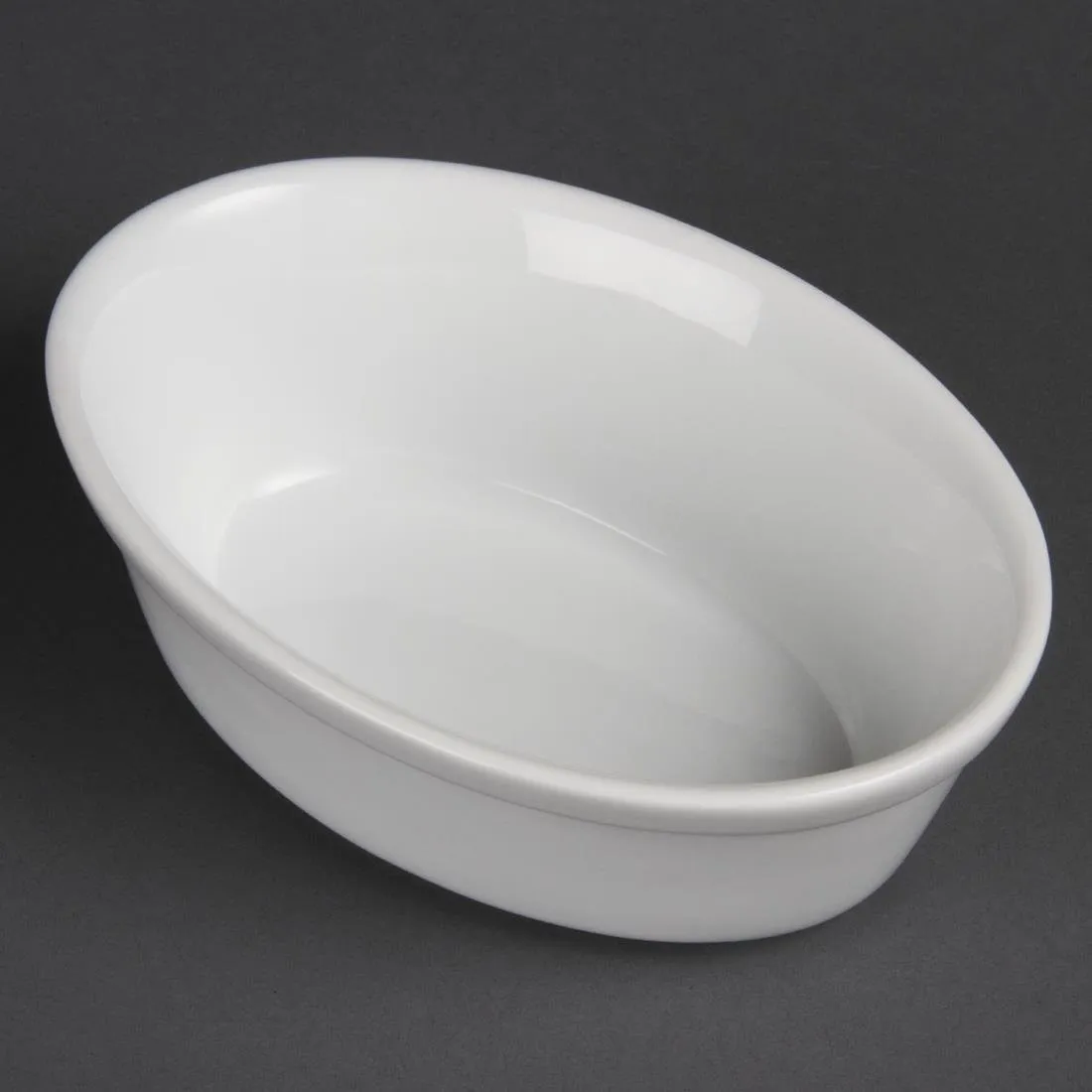 Ovale weiße Gratinformen - 161 x 116 mm - Set mit 6 Stück