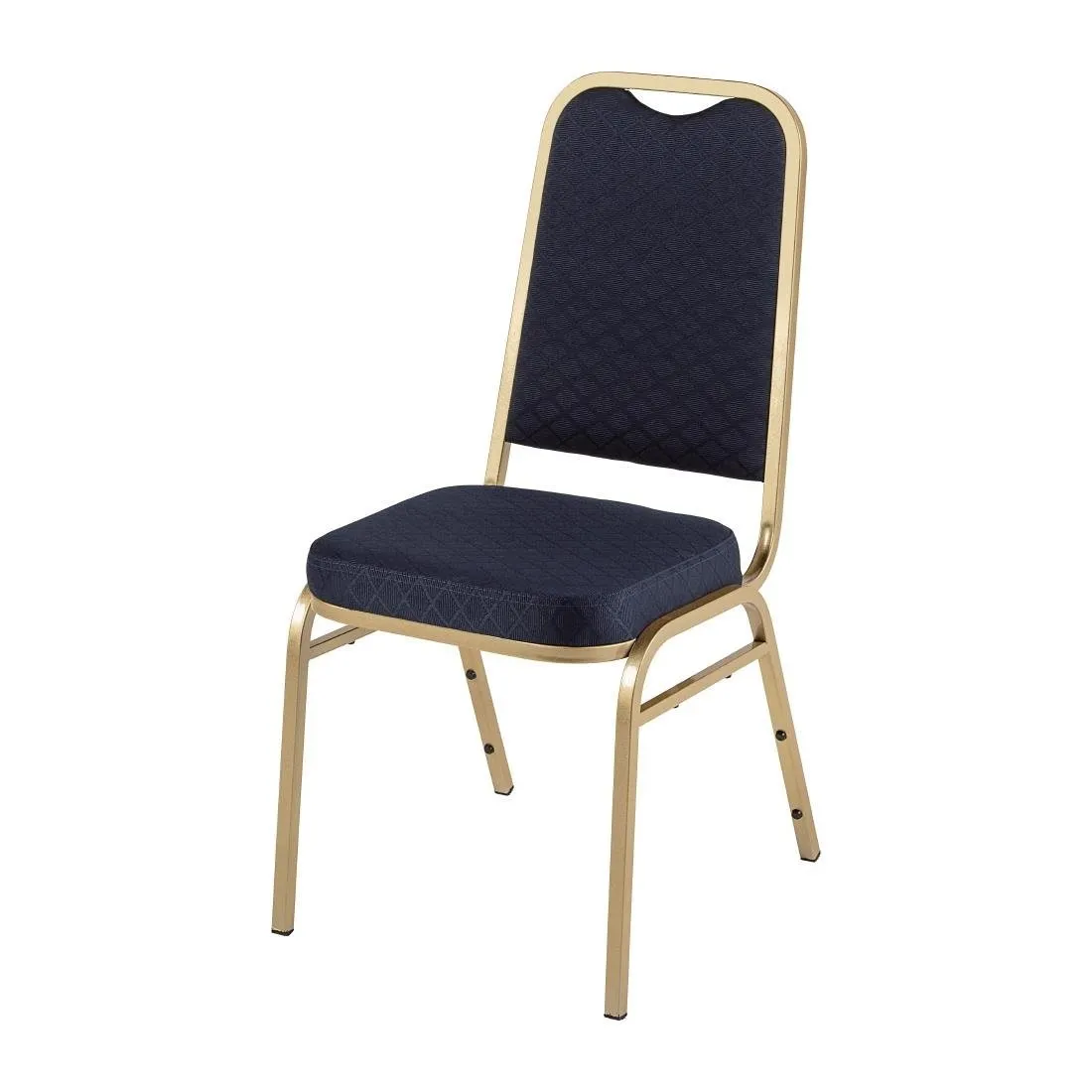 Blaue Bankettstühle mit quadratischer Rückenlehne - 4er-Set