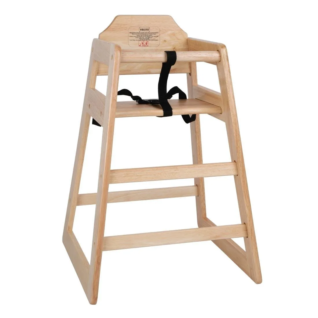 Hochstuhl aus Holz mit natürlicher Oberfläche