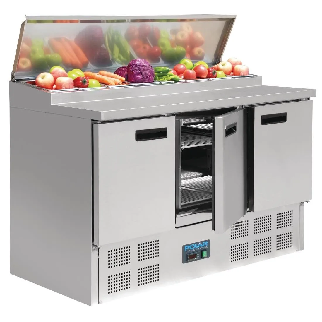 Kühltheke für die Zubereitung von Pizzen und Salaten Serie G - 390L - 8 GN 1/4 Behälter