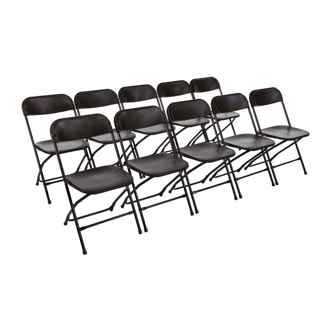 Klappstühle Schwarz - Set von 10