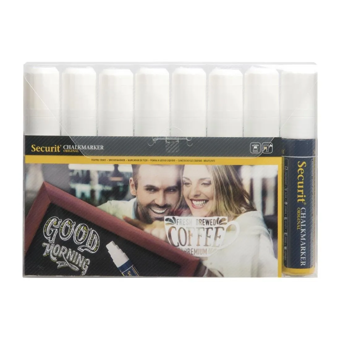 Weiße abwischbare Marker - Packung mit 8