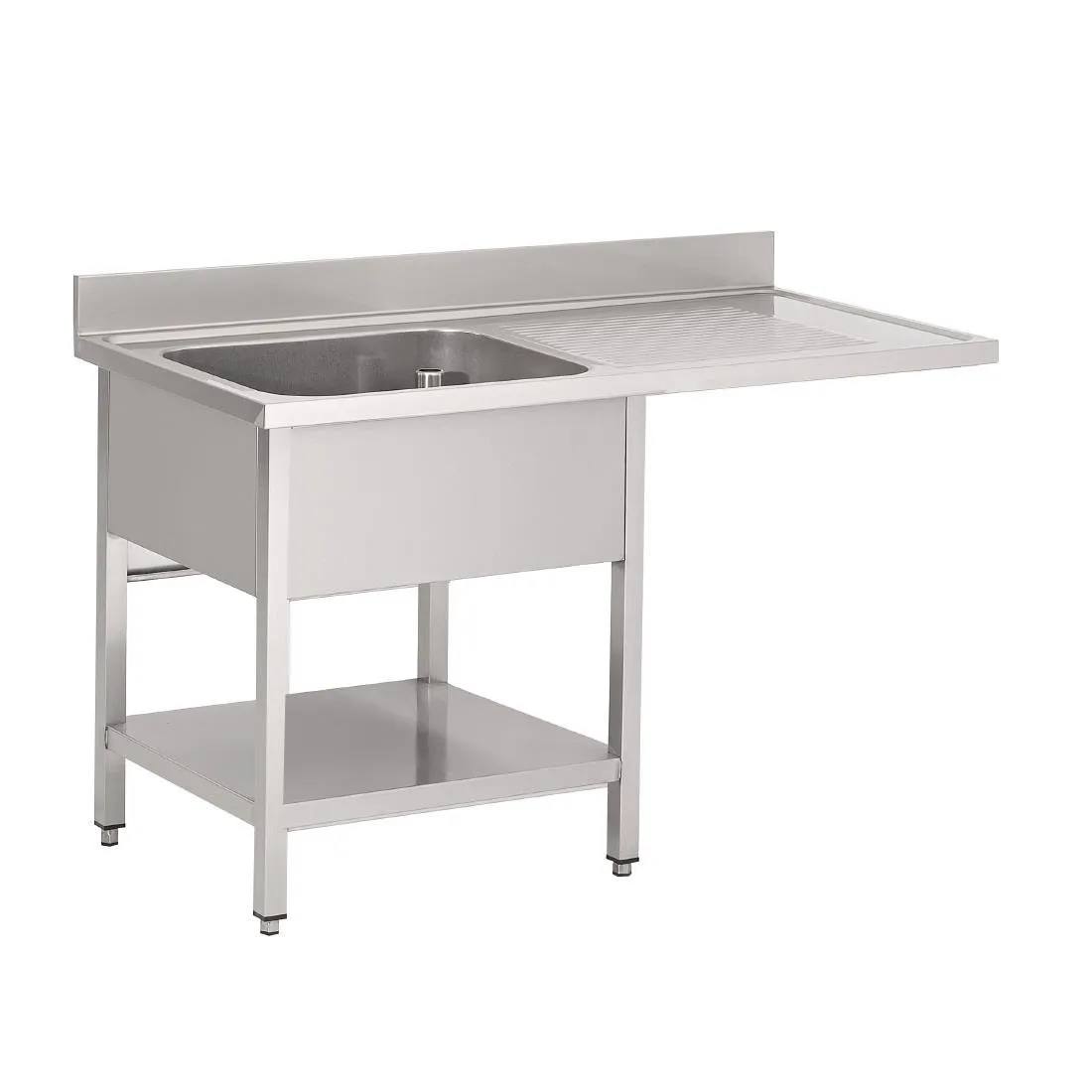 Edelstahl-Spülbecken mit Spülmaschinen-Durchgang - B 1200 x T 700 mm