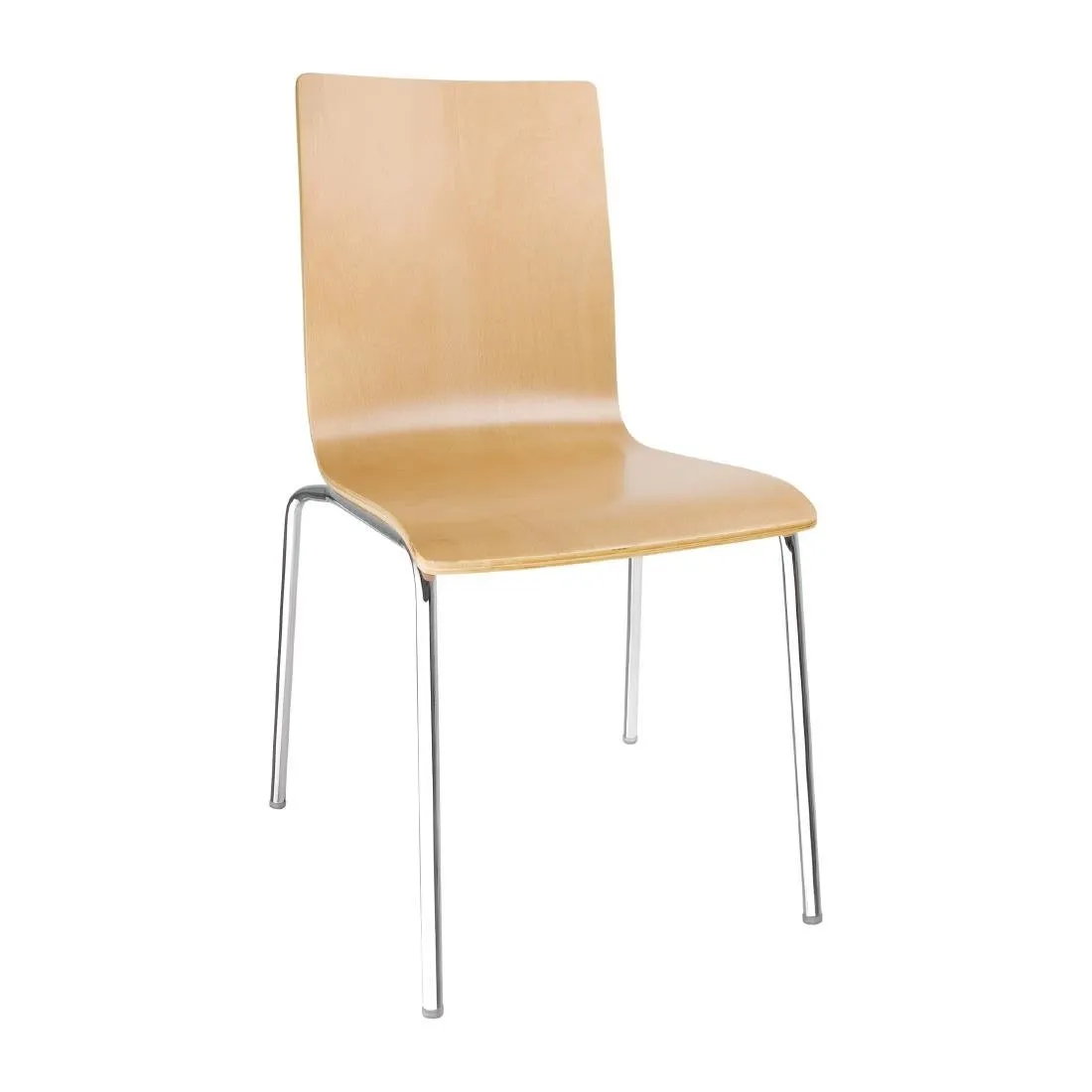 Stuhl mit quadratischer Rückenlehne in Naturfarbe - Set mit 4 Stück