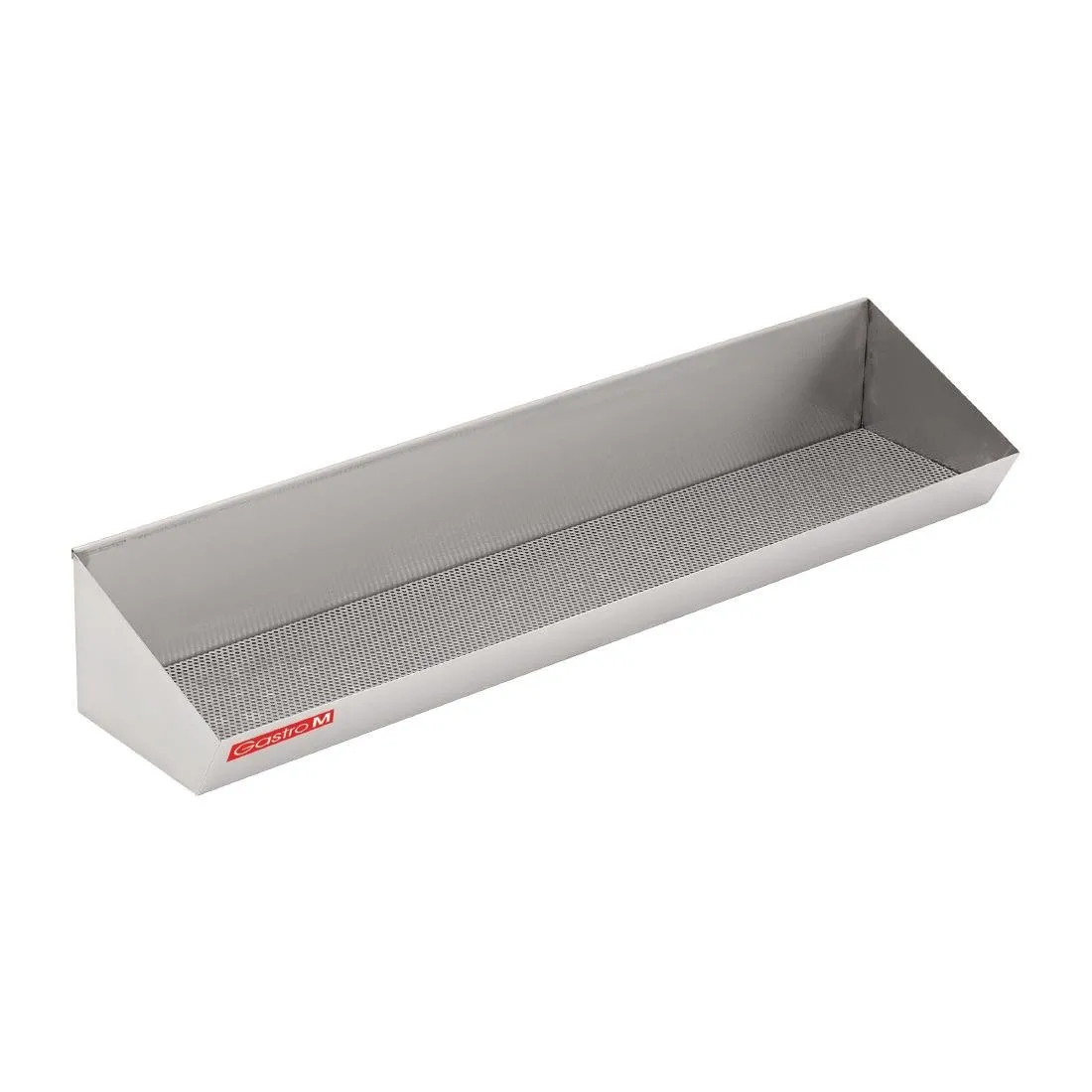 Pommes-Frites-Reservierung aus Edelstahl mit Abtropffilter - L 1200 x T 280 mm