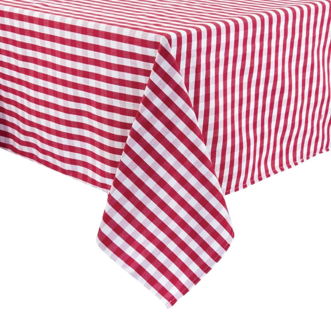 Quadratisches Tischdecke mit roten Karos aus Polyester 1320 x 1320 mm