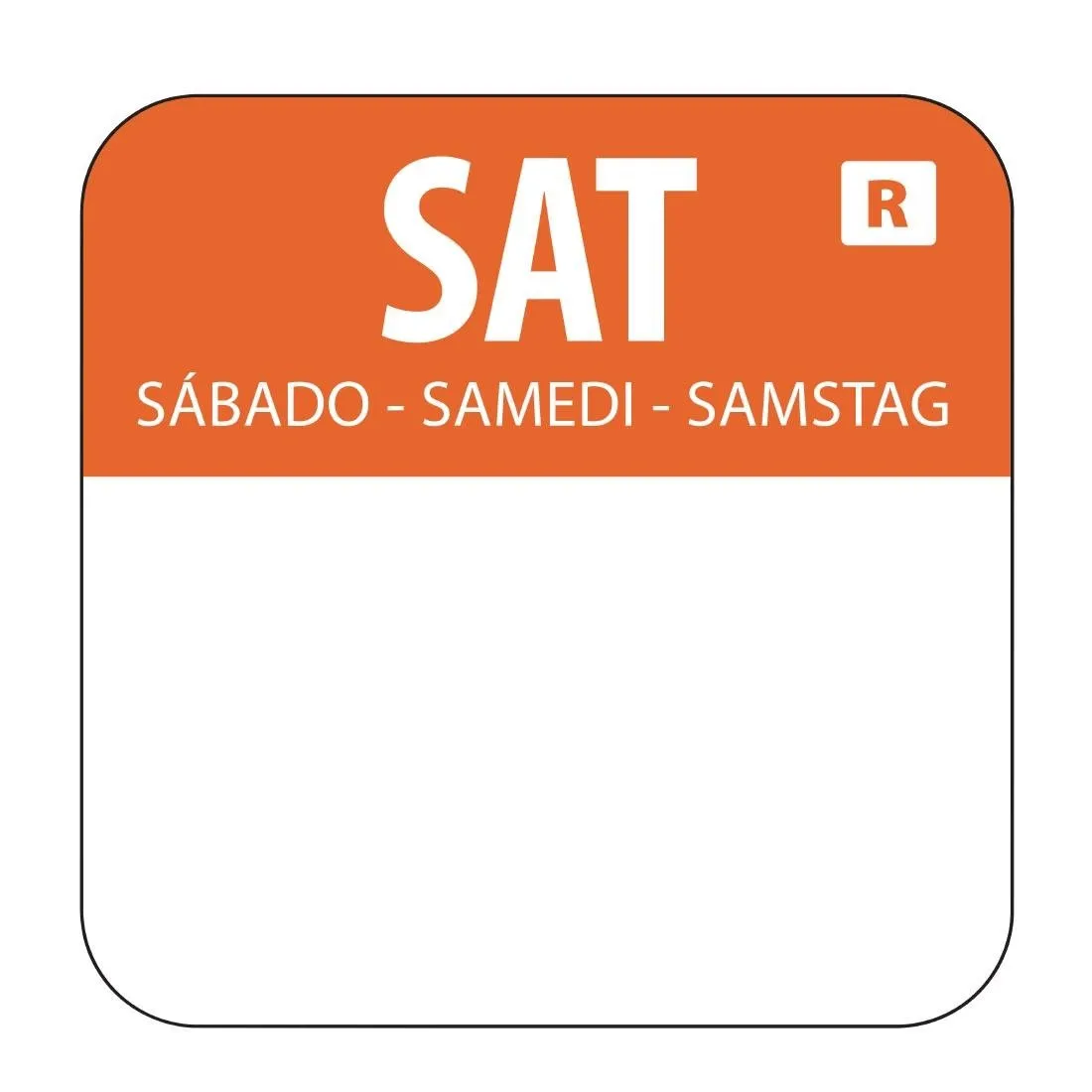 Lebensmittel-Etiketten Orange "Samstag" - Packung mit 1000