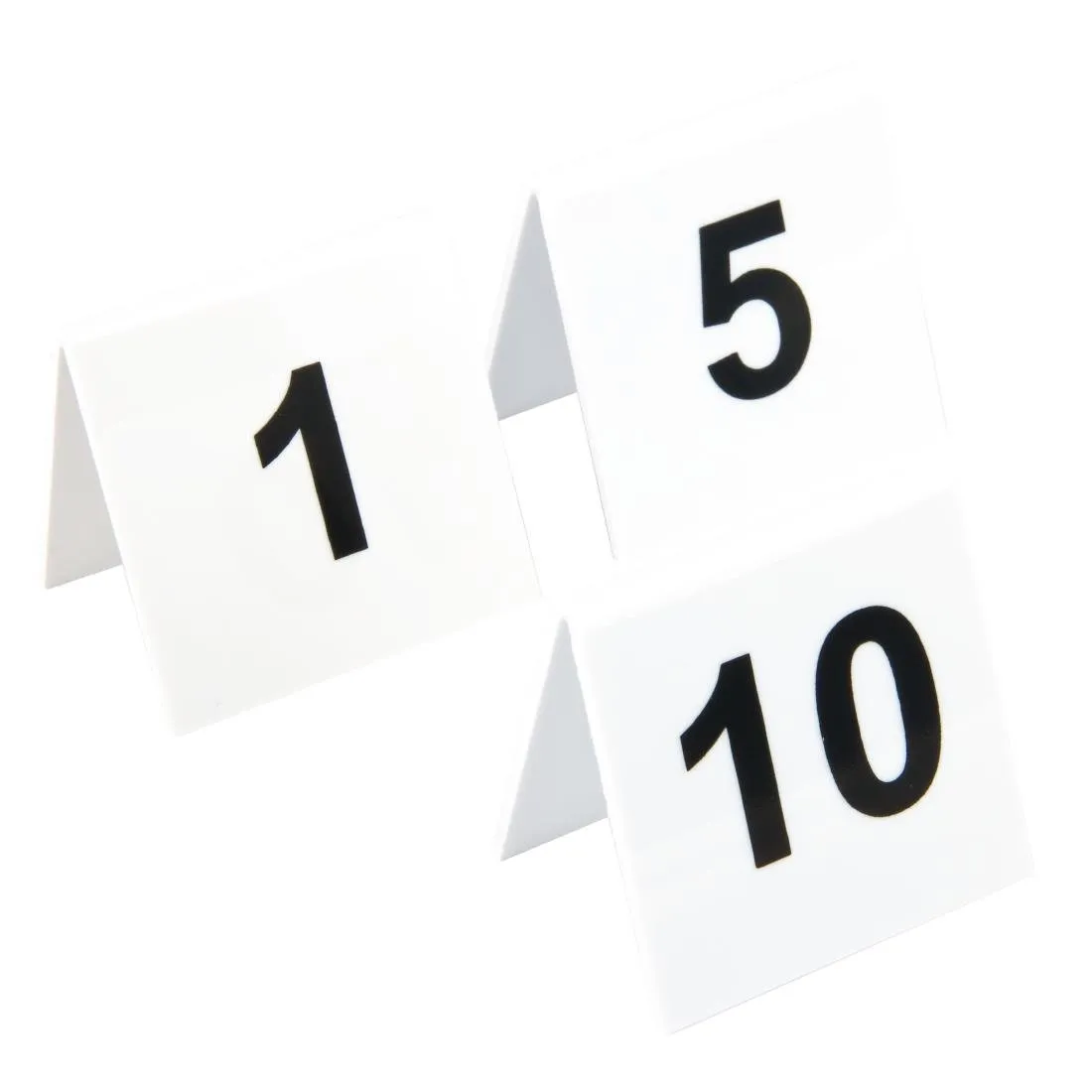 Set von Plastik-Tischnummern 1-10