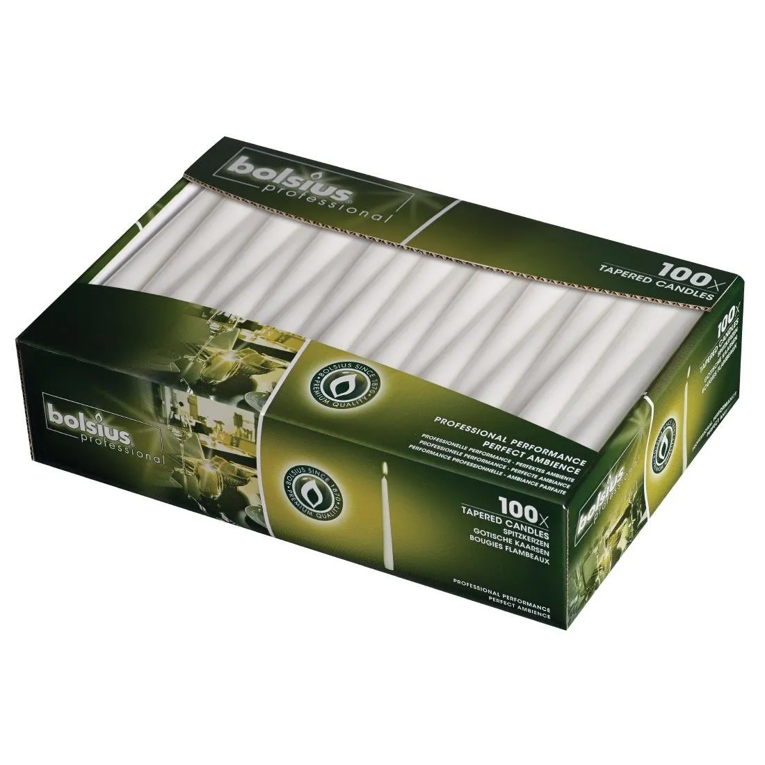 Kerzen Konisch 254 mm Weiß