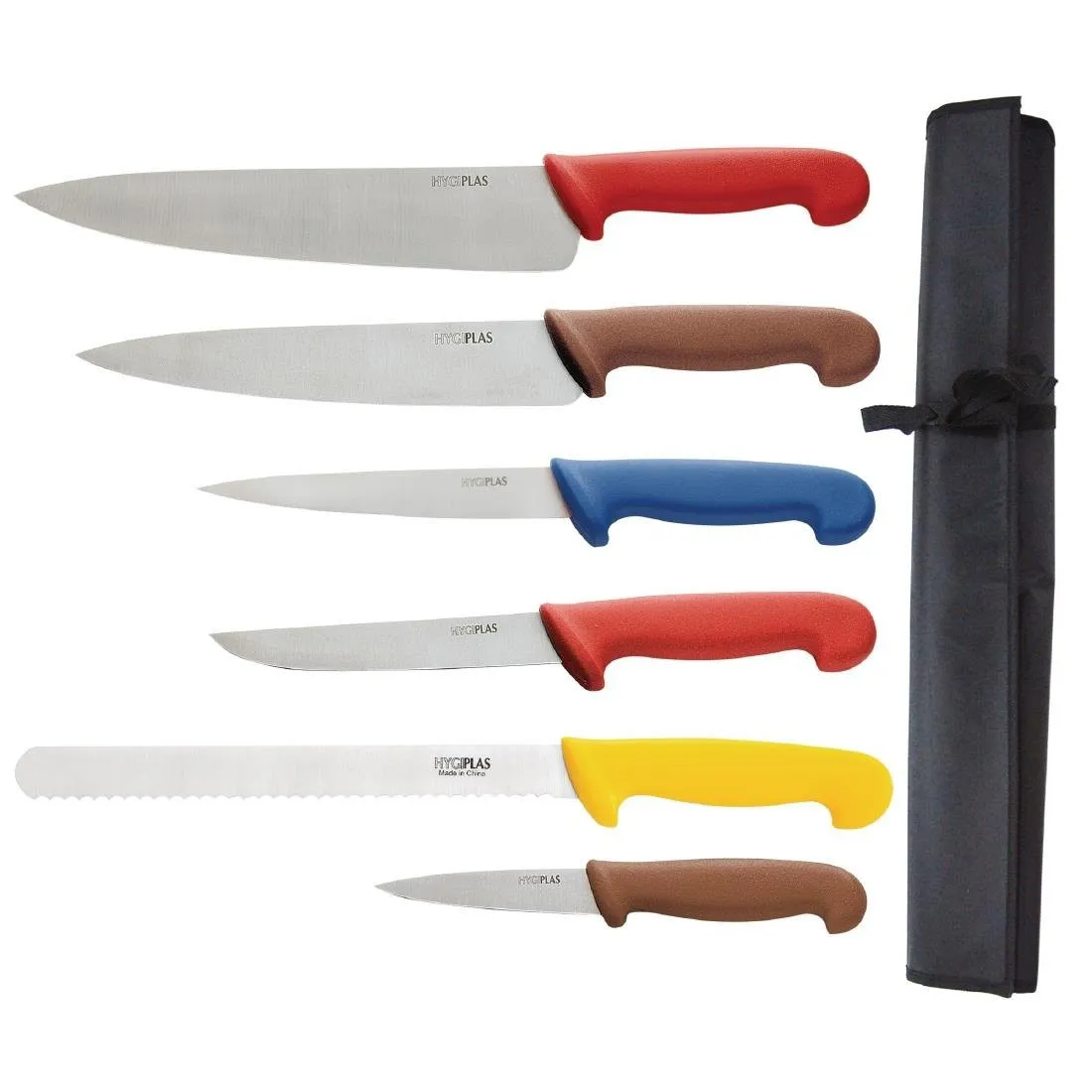 Etui mit Set von 6 Messern in verschiedenen Farben