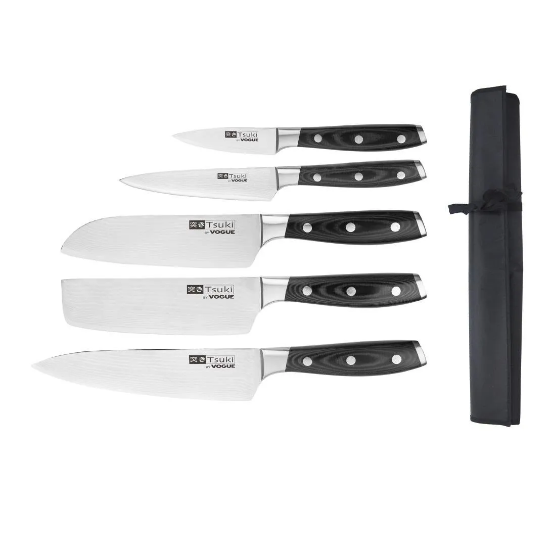 Set aus 5 japanischen Messern und Etui Tsuki Series 7