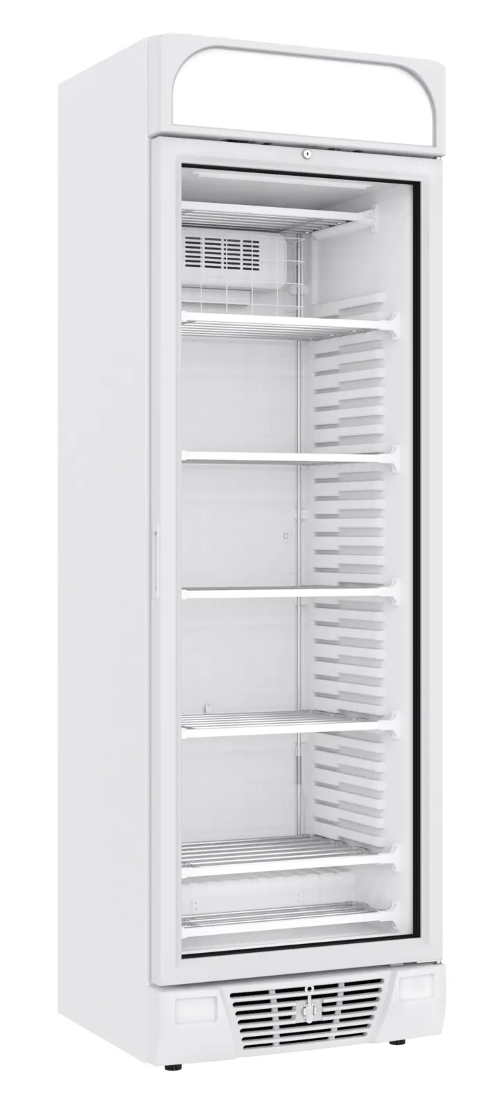 Weiße Negativ-Kühlvitrine - 1 Glastür - 382 L