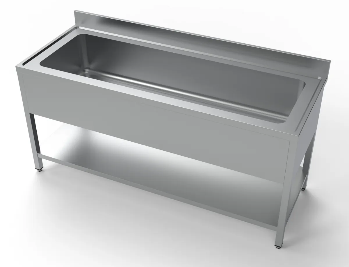 Tauchbecken 1 mit Rückwand und Regal - L 1800 x T 700 mm