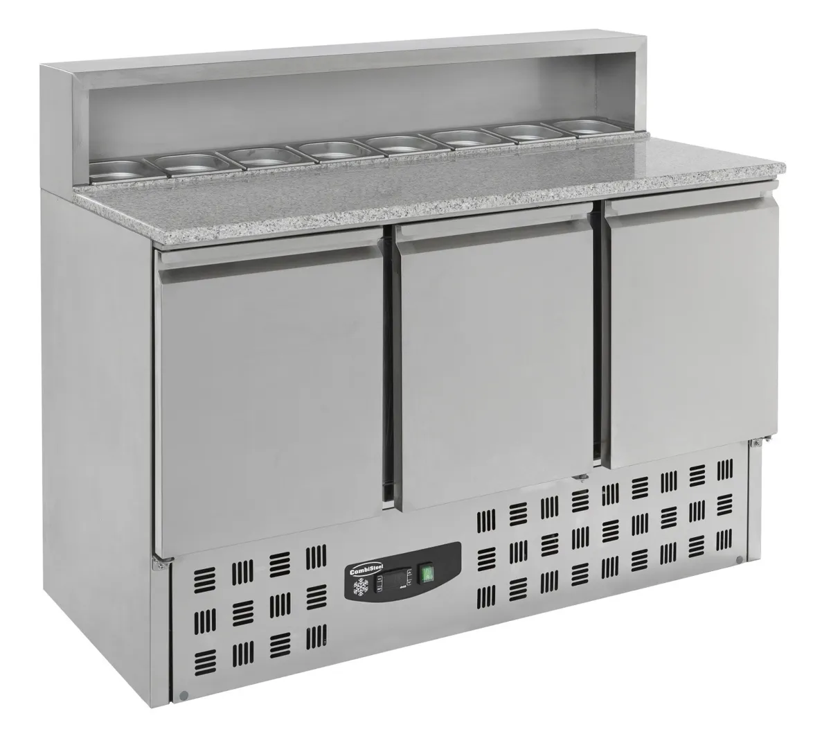 Gekühltes Pizzamöbel mit 3 Türen - 8 GN 1/6 Behälter
