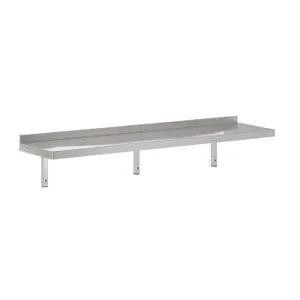 Wandregal aus Edelstahl mit Halterung - L 2200 x T 300 mm