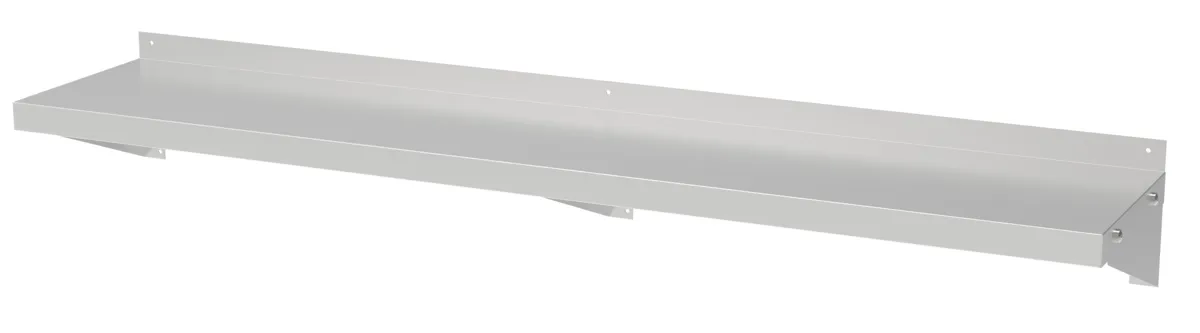 Wandregal aus Edelstahl mit Konsolen - L 800 x T 300 mm