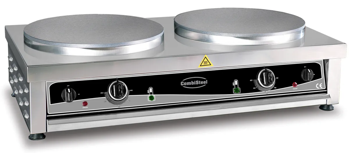 Elektrische Crêpe-Maschine mit 2 Platten - 40 cm