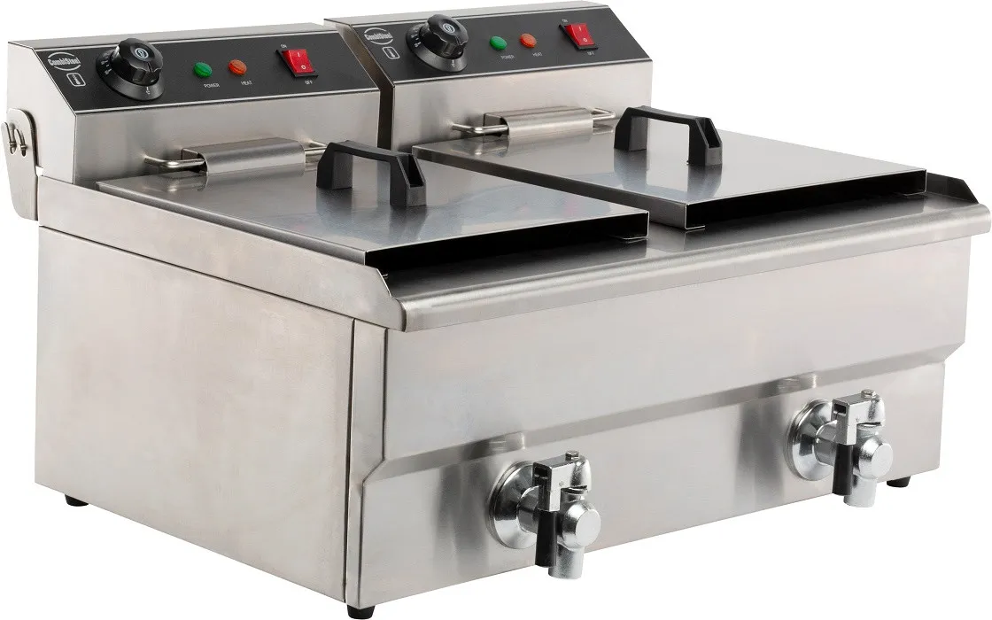 Elektrische Tischfritteuse - 2 x 8 L - 2 x 3300 W
