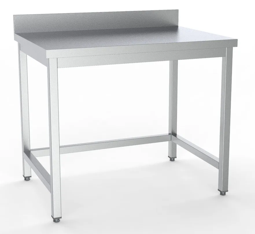 Edelstahltisch mit Aufkantung - L 1600 x T 600 mm