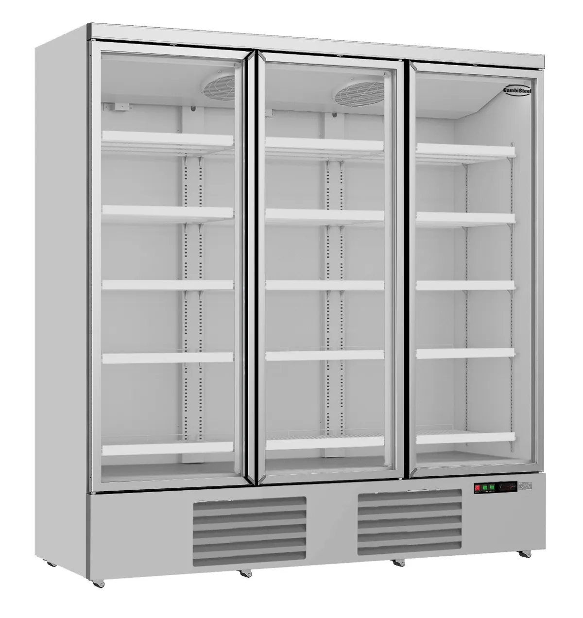 Positive Kühlschrankvitrine aus Edelstahl - 3 Glastüren - 1530 L