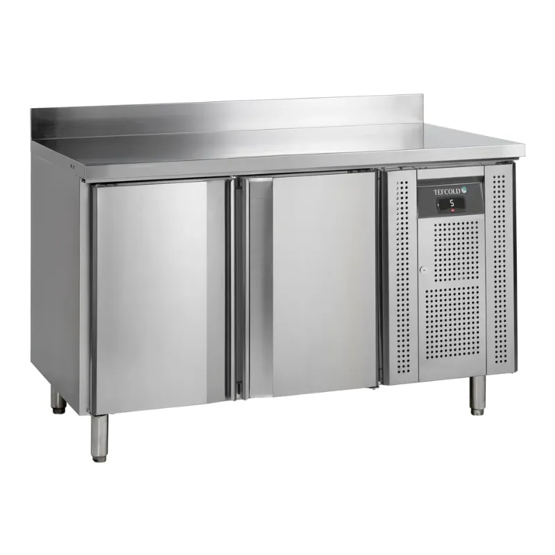 Edelstahl-Kühltisch mit Aufkantung - 2 Türen - GN 1/1