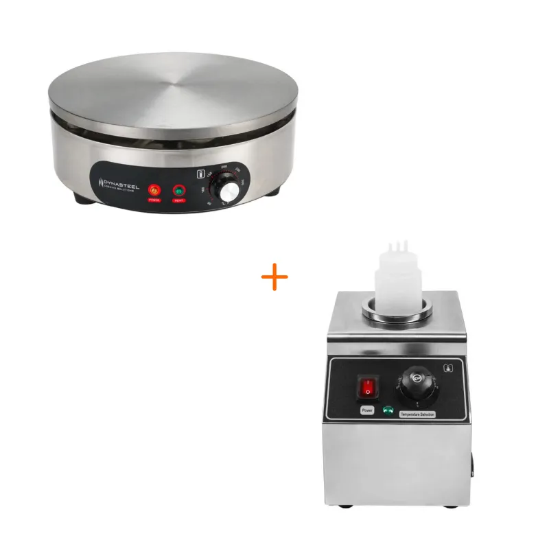 Elektrische Crêpe-Maschine Ø 40 cm und Schokoladenwärmer