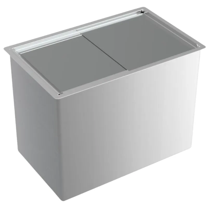 Einbau-Eisbehälter aus Edelstahl - 485x305 MM
